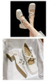 Square Toe Casual Brief Strap Block Heels